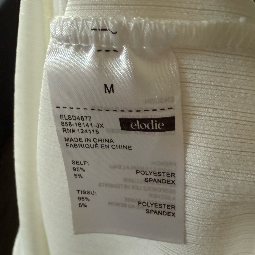 Elodie|White Ribbed Women's one shoulder cut-out Dress,minimalist style•••NWT - Picture 9 of 11